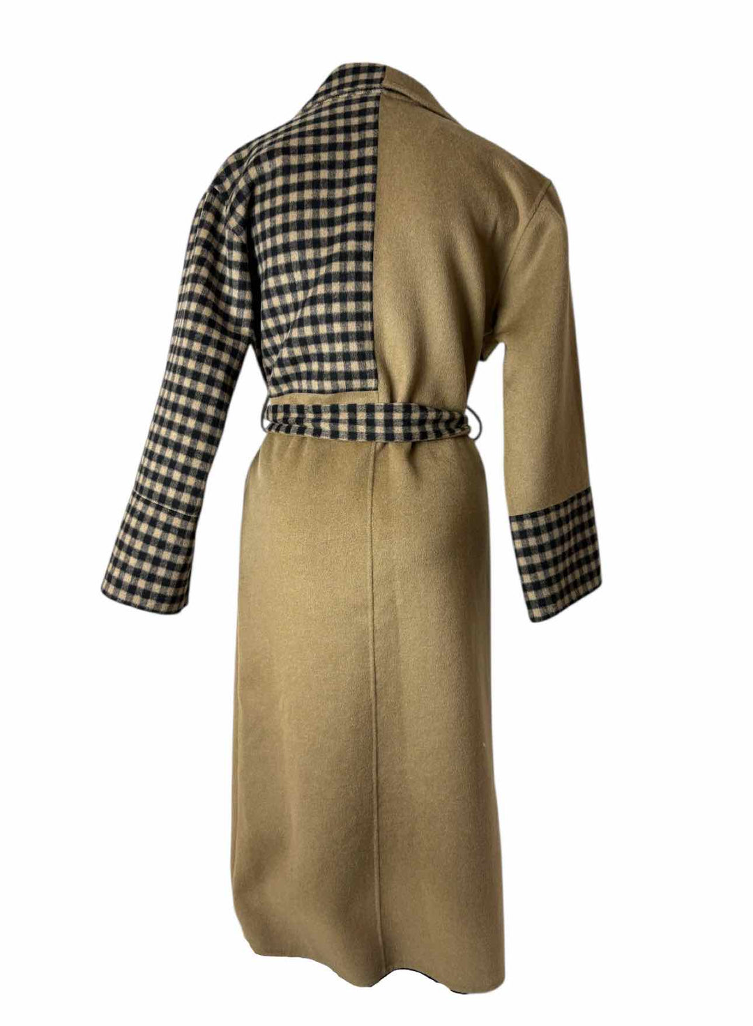 by Quaint Size XXS Check Wool Blend Full Length Coat