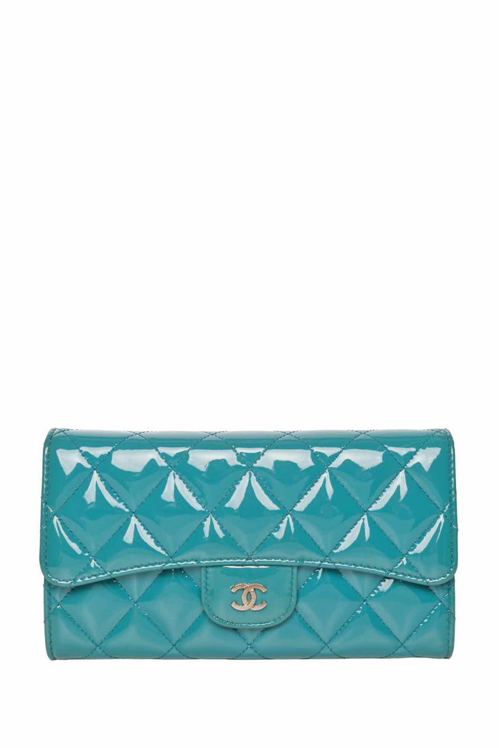 Chanel 2014-2015 Quilted Patent Flap Wallet