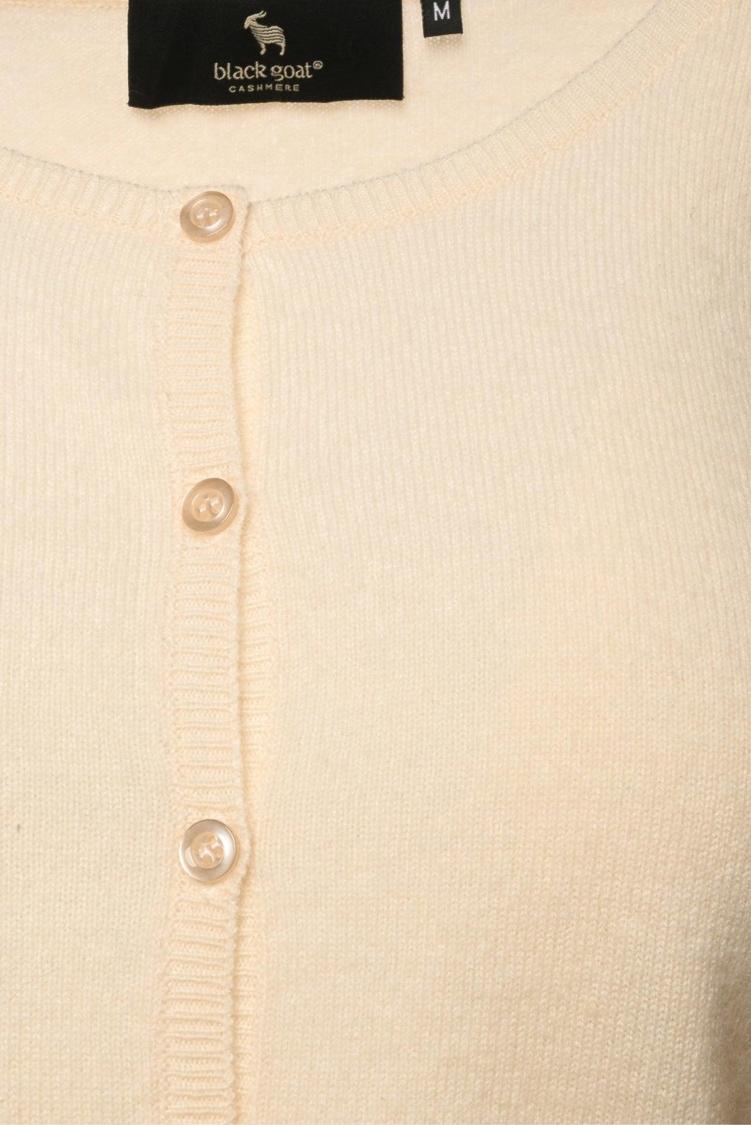 Black Goat Size M Cropped Cashmere Knit Cardigan
