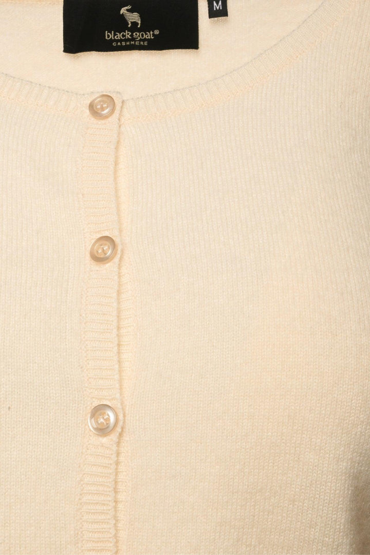 Black Goat Size M Cropped Cashmere Knit Cardigan