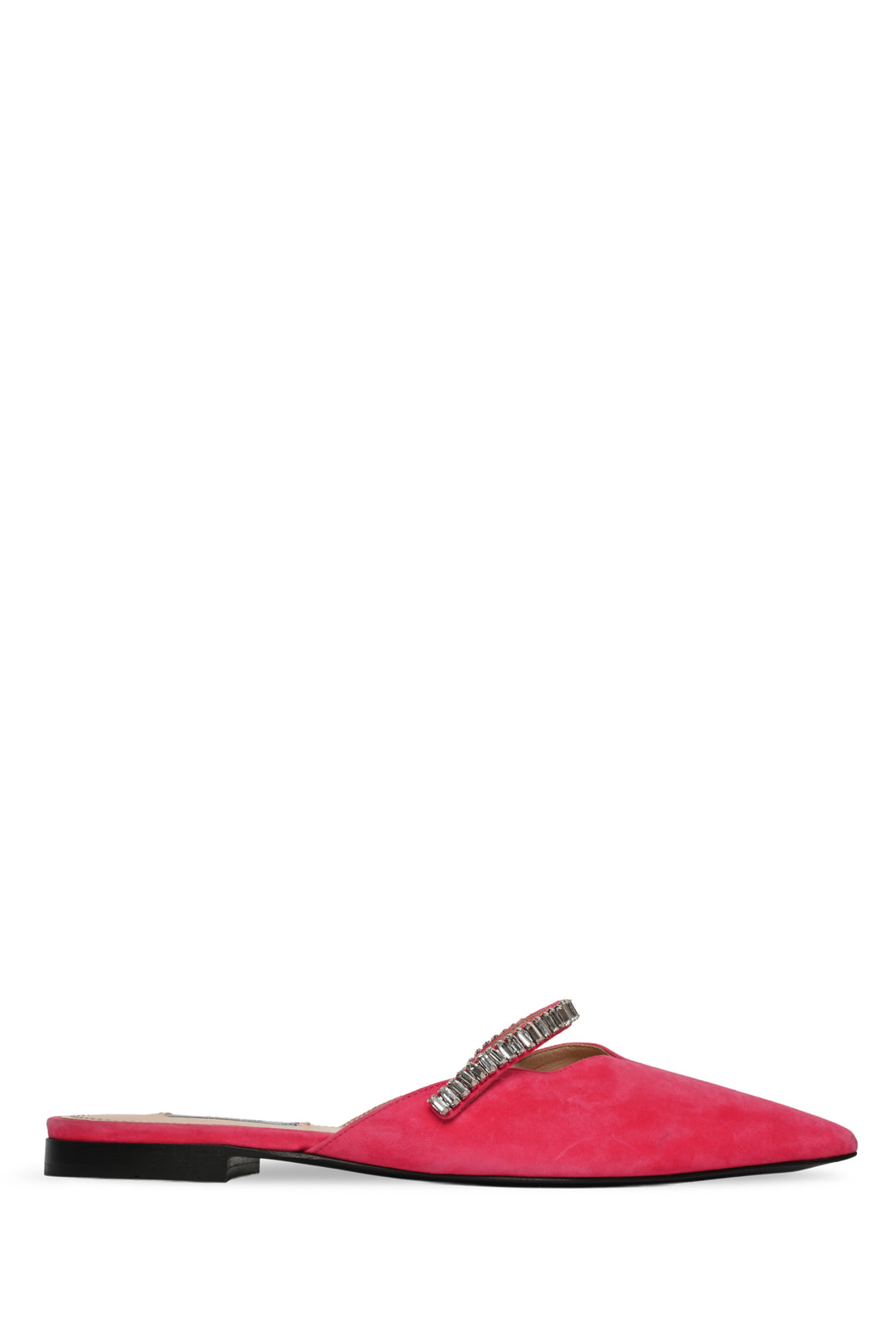 Prada Size 38 Suede Crystal Embellished Mules