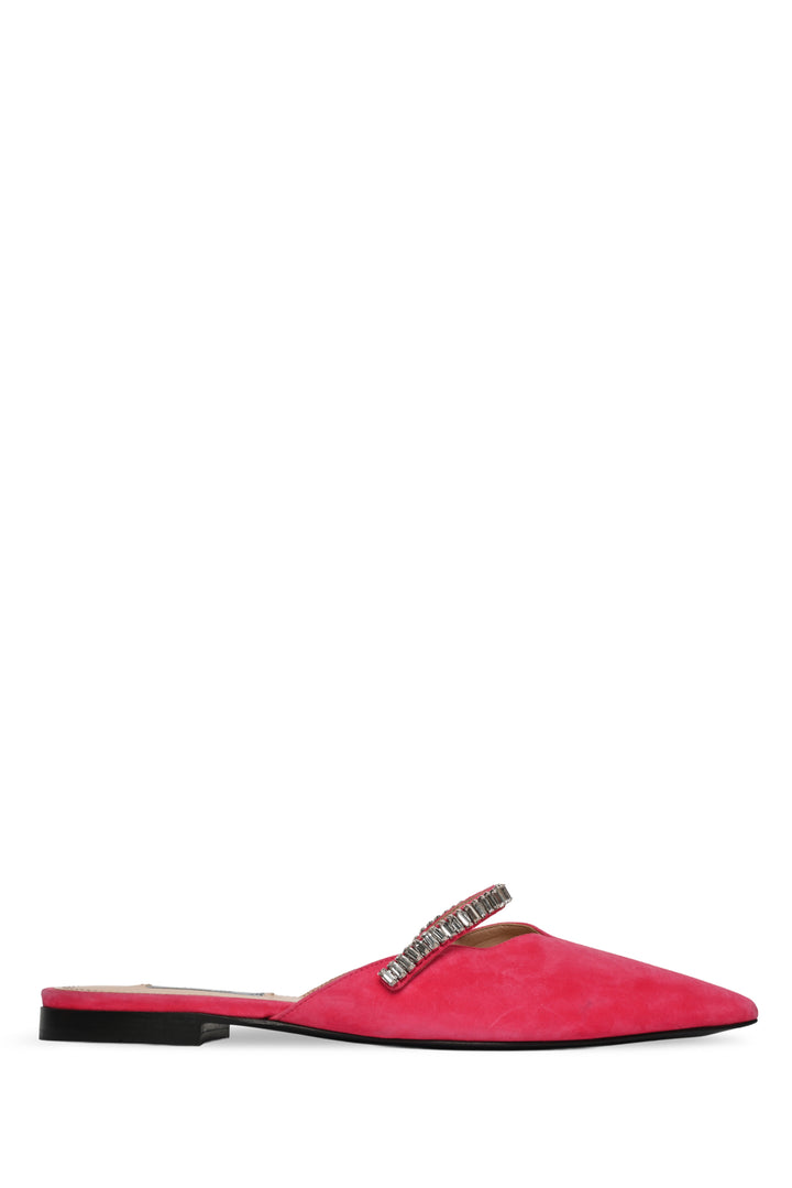 Prada Size 38 Suede Crystal Embellished Mules