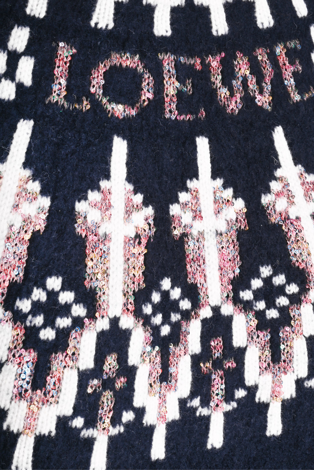 Loewe Size L Fair Isle Sequin Embellished Wool-Blend Sweater