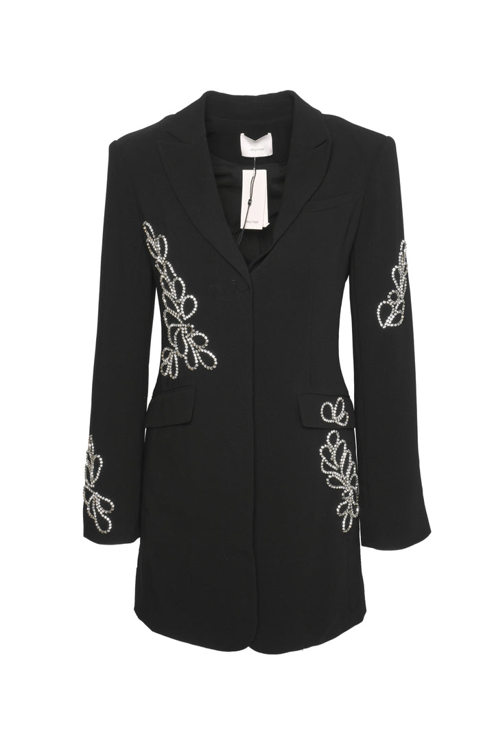 cinq a sept Size 2 Rhinestone Paisley Long Sleeve Blazer Dress