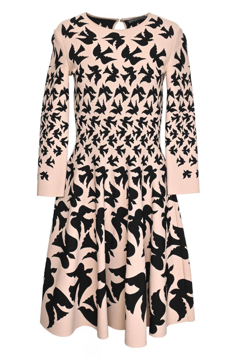 Alexander Mcqueen Size M Swallow Stretch Knit Dress
