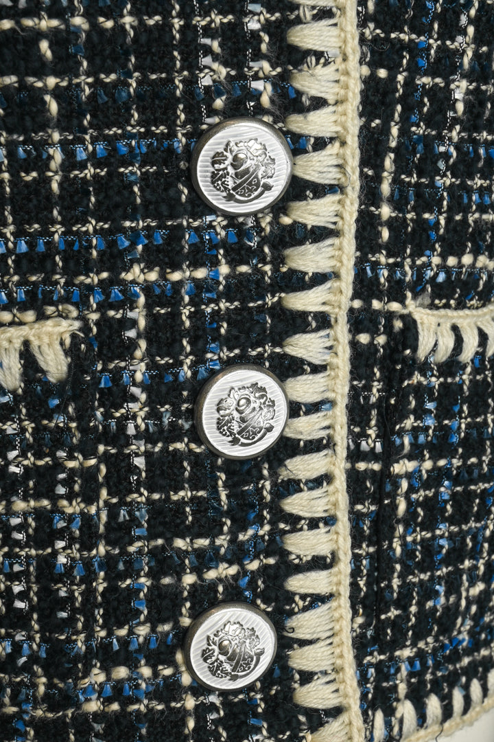 Veronica Beard Size 0 Bosia Tweed Single-Breasted Jacket