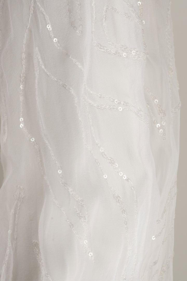 Brunello Cucinelli Size M Sequin Embellished Silk & Cotton Poplin Blouse