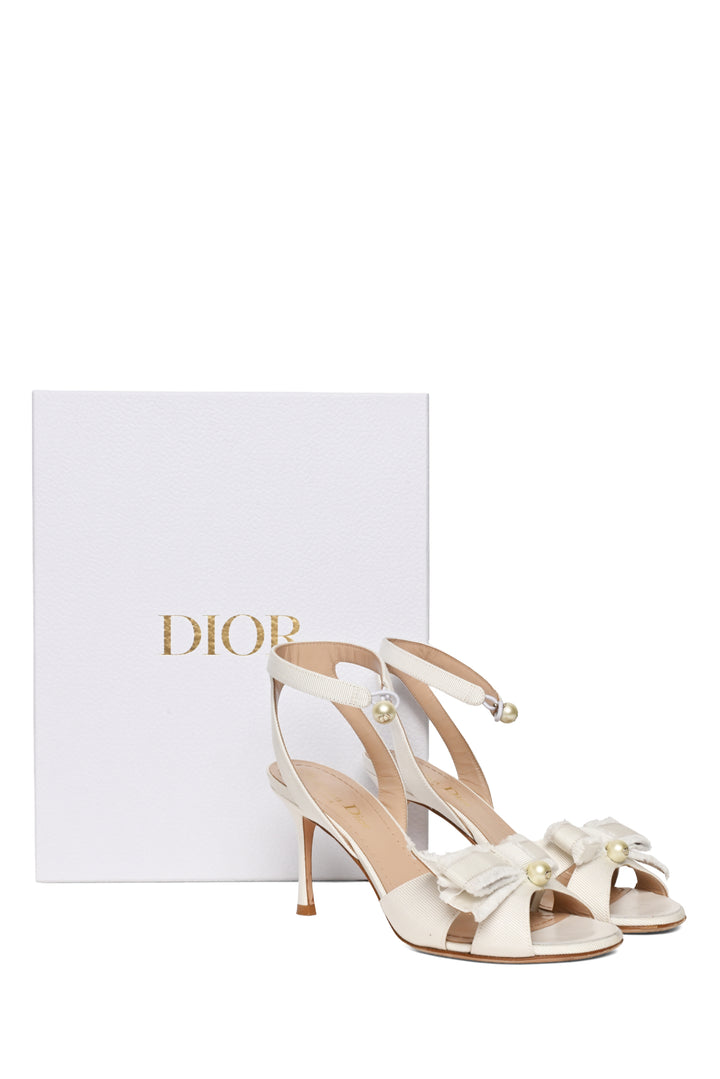 Dior Size 36 Adiorable Grosgrain Embellished Ankle Strap Sandals