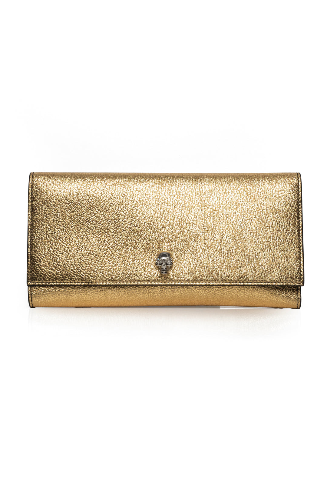 Alexander Mcqueen Metallic Skull Travel Wallet