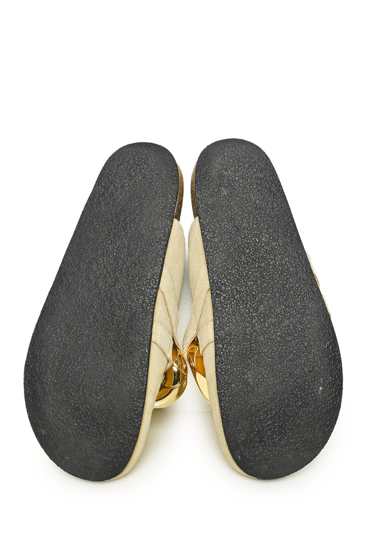 JW Anderson Size 39 Chunky Chain Suede Slide Mules