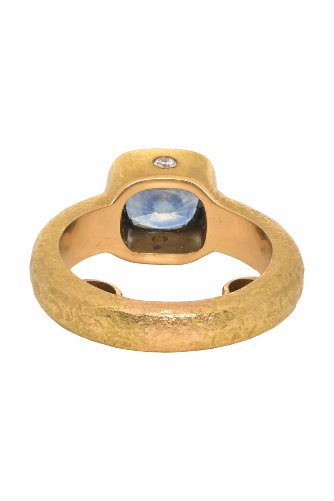 18K Yellow Gold Blue/Green Sapphire & Diamond Size 5 Ring