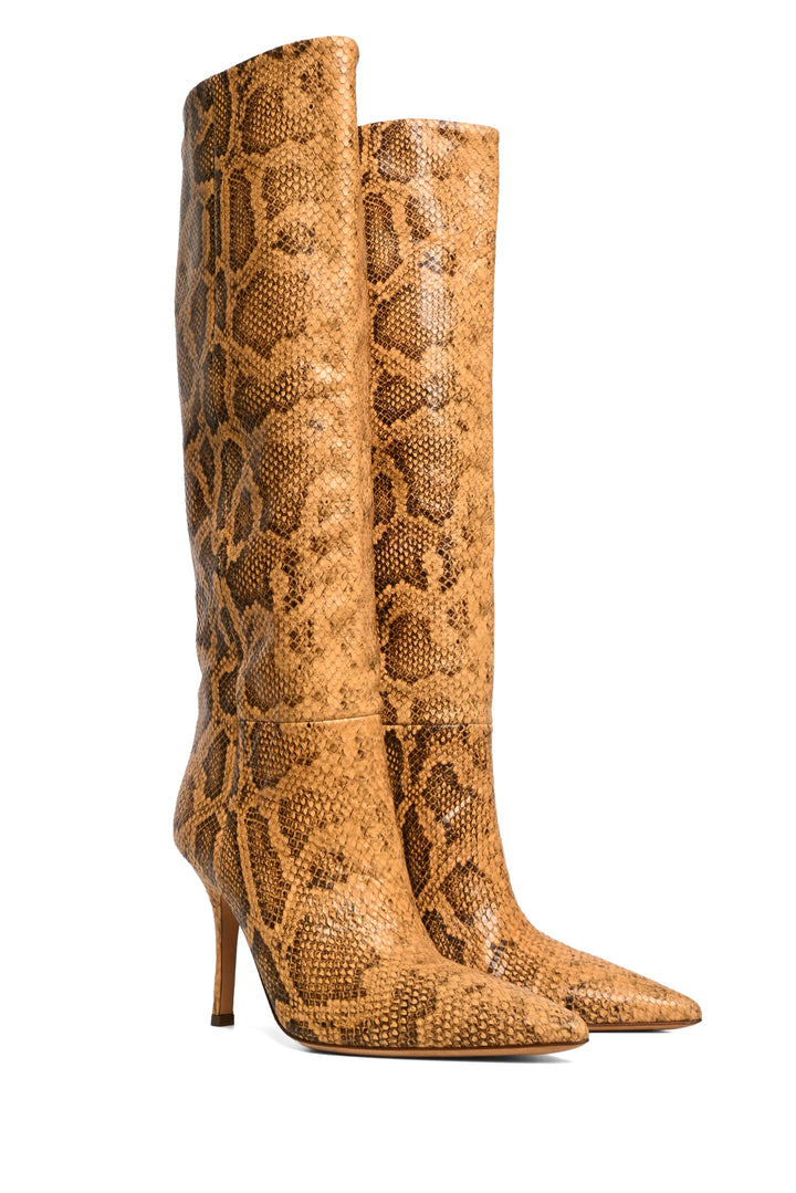 Paris Texas Size 40 Mama Leather Heeled Knee-High Boots