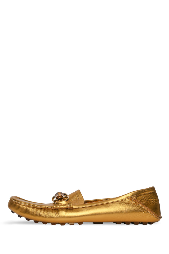 Gucci Size 9.5 Metallic Driving Loafers