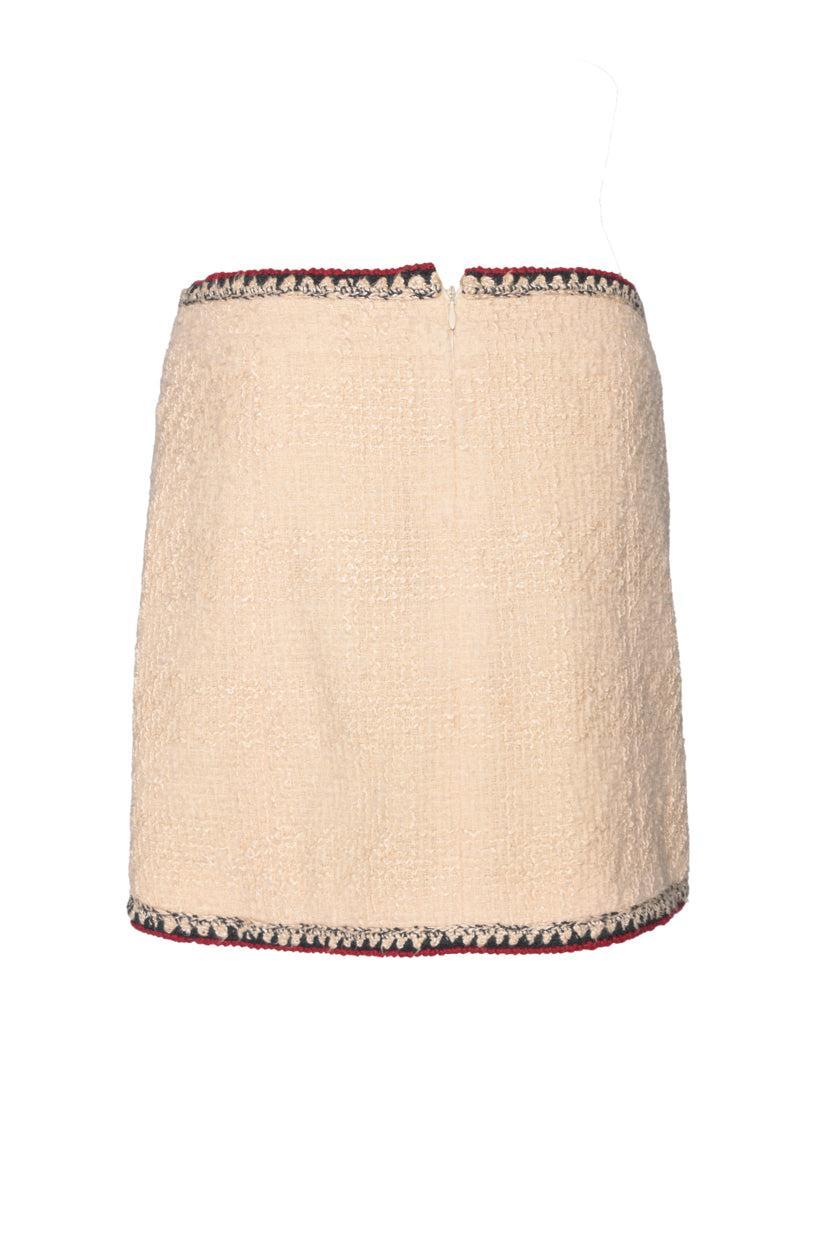 Chanel Size 38 2006 Tweed Contrast Trim Skirt