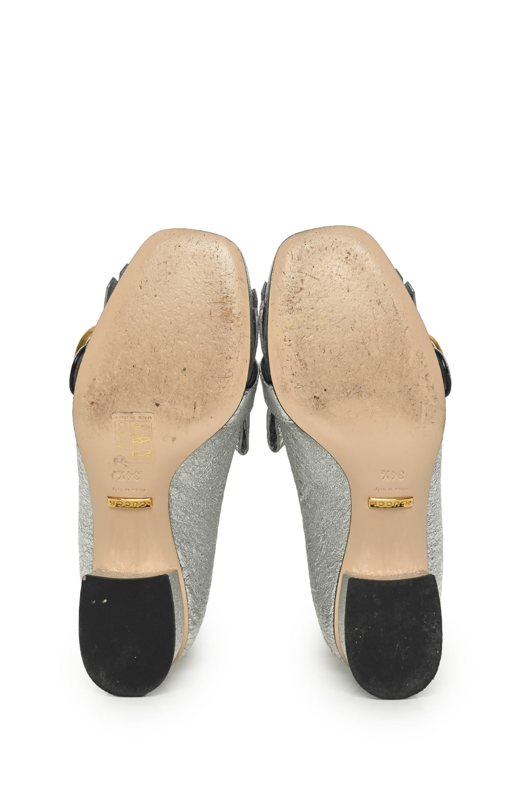 Gucci Size 34.5 Galassia GG Marmont Fringe Loafer Pumps