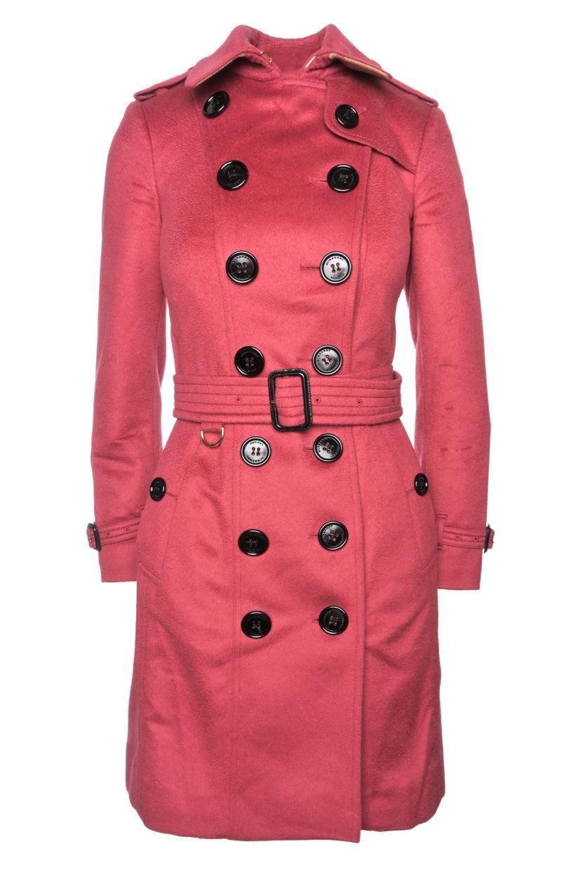 Burberry London Size 2 Cashmere Sandringham Trench Coat