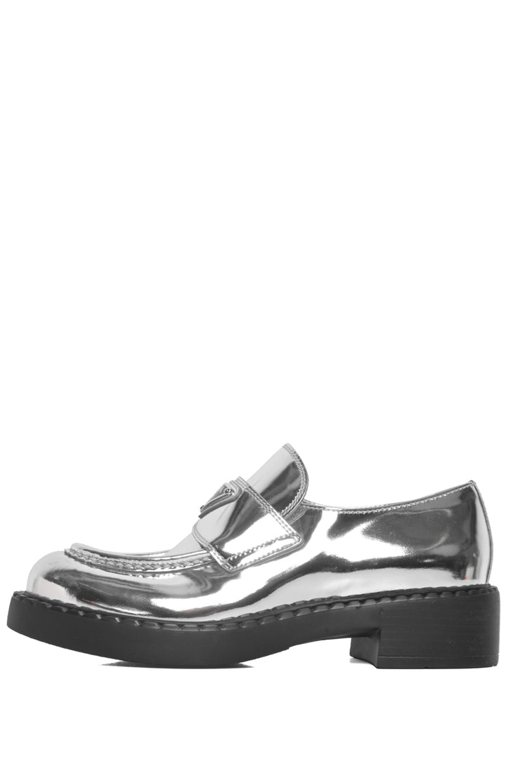 Prada Size 35.5 Silver Loafers