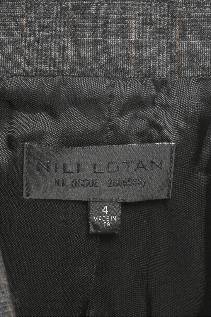Nili Lotan Size 4 Diane Plaid Wool Blazer