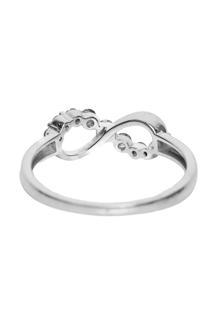 Peoples Size 7.75 10K White Gold Diamond Infinity Ring