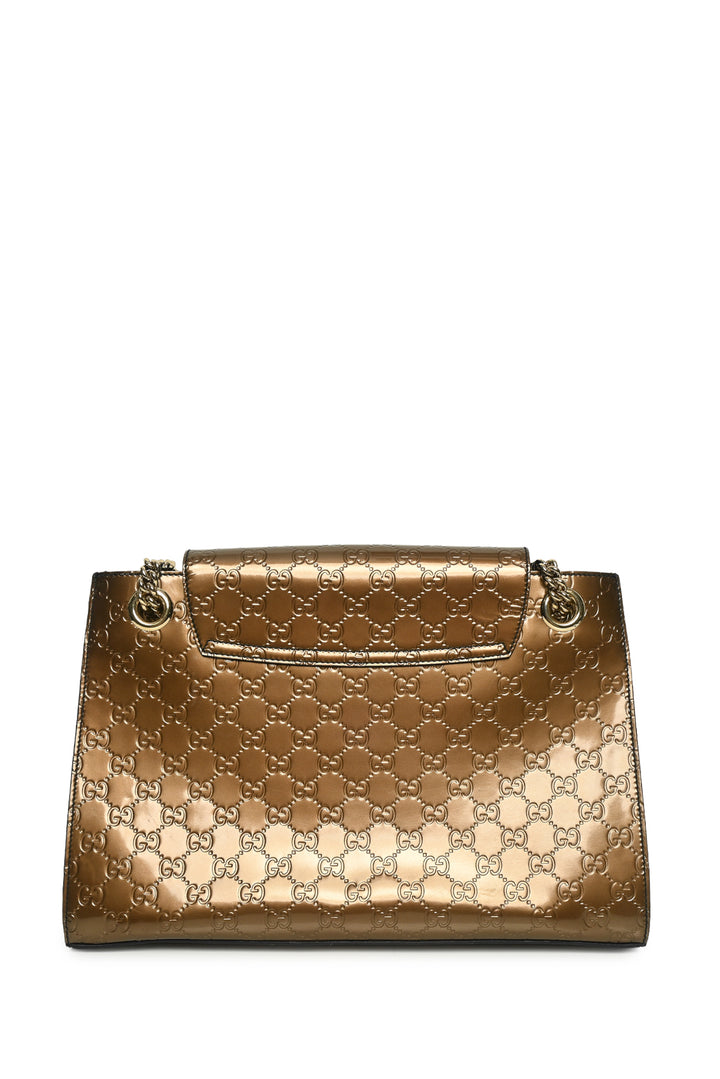 Gucci Guccissima Patent Emily Chain Shoulder Bag