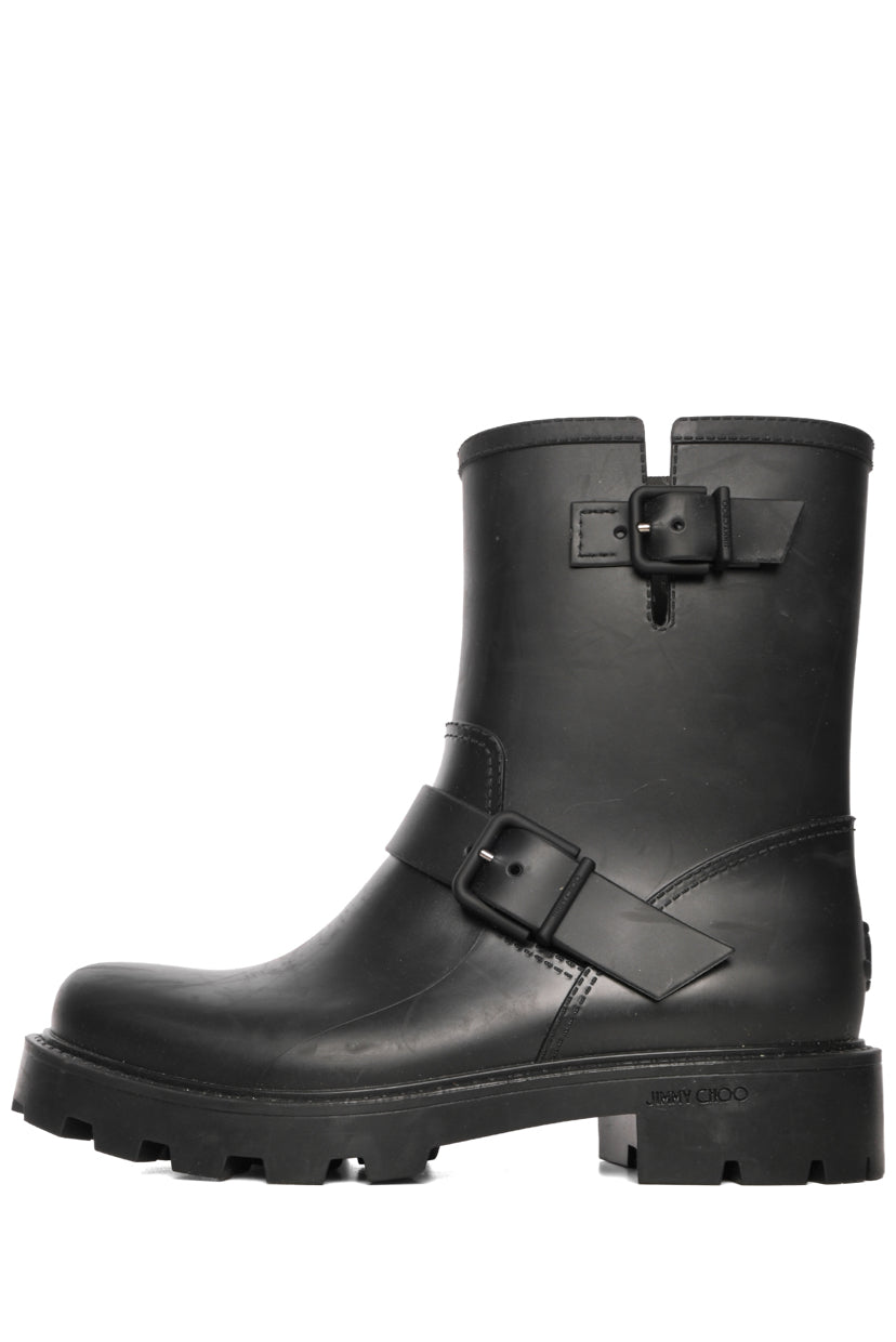 Jimmy Choo Size 40 Yael Flat Rubber Rain Boots