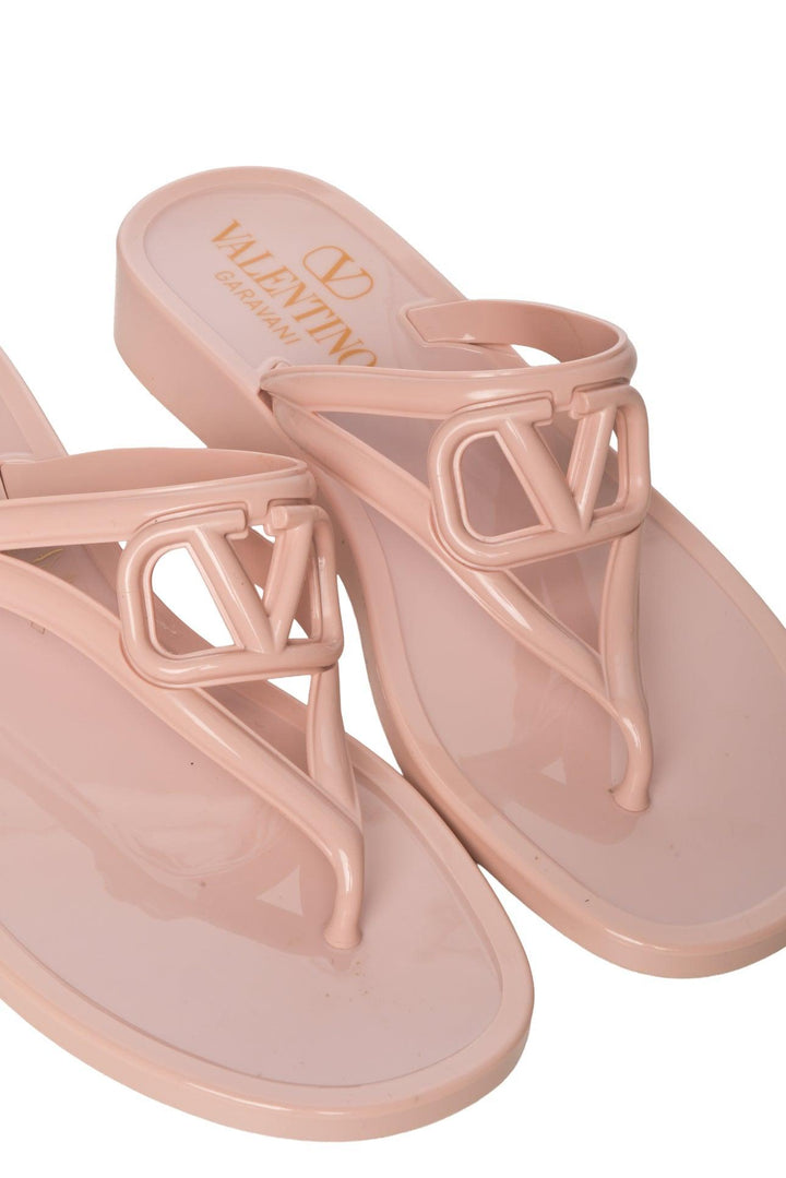 Valentino Size 37 VLogo Signature Rubber Thong Sandals