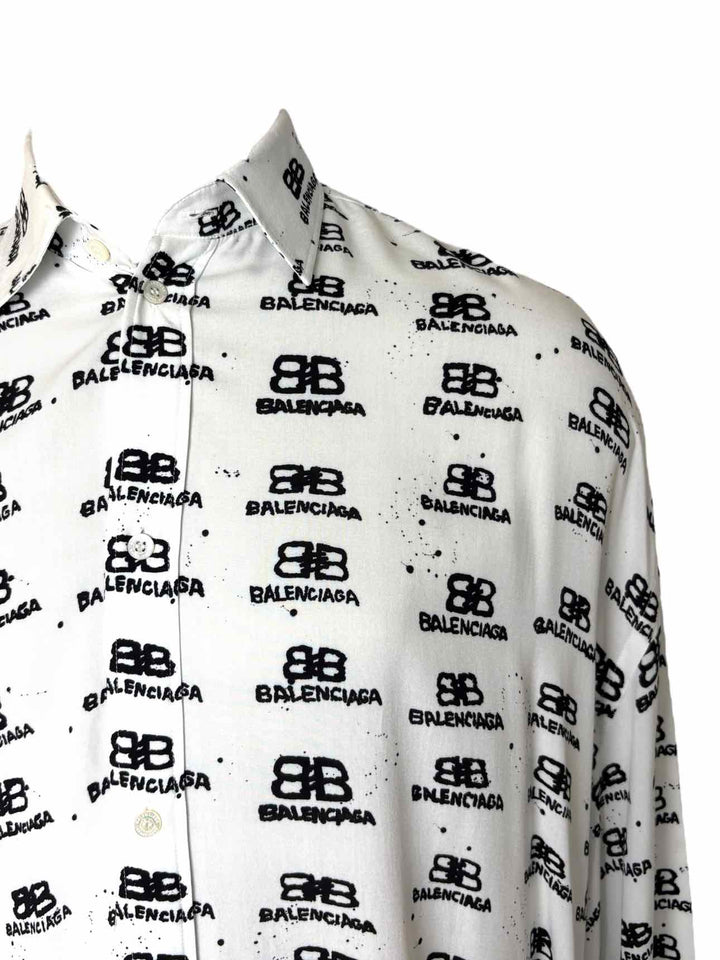 Balenciaga Oversized Logo Print  Size 2 Men's Shirt Long Sleeve