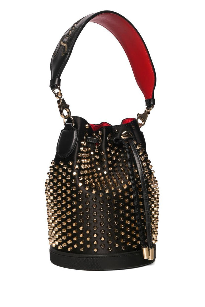 Louboutin Satin Studded Bucket Bag