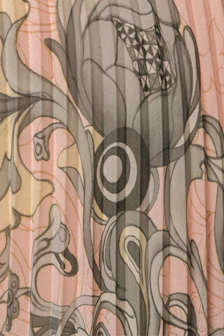 Prada Size 42 2017 Floral Print Pleated Skirt