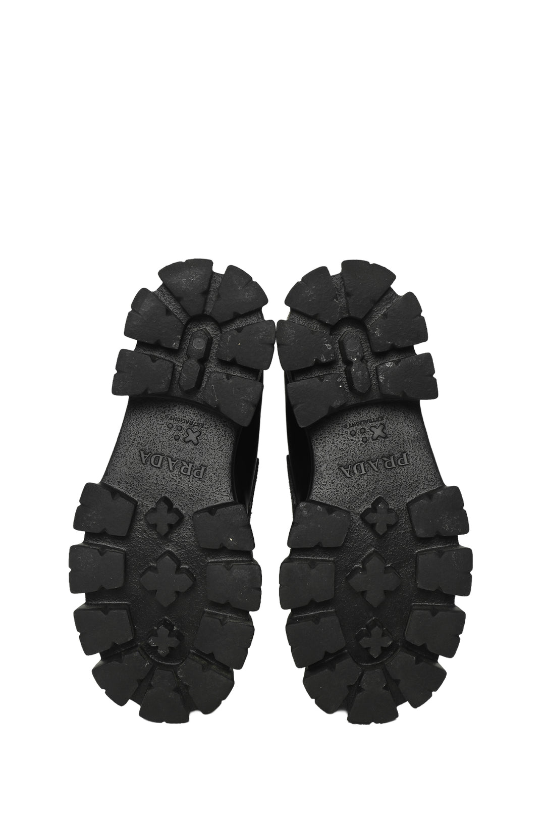 Prada Size 37 Monolith Brushed Leather Loafers