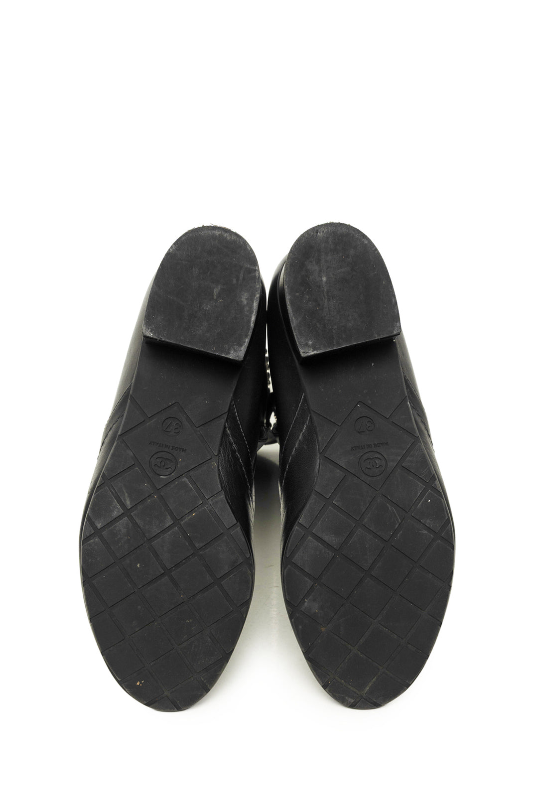 Chanel Size 37 Knee High Chain Detail Boots