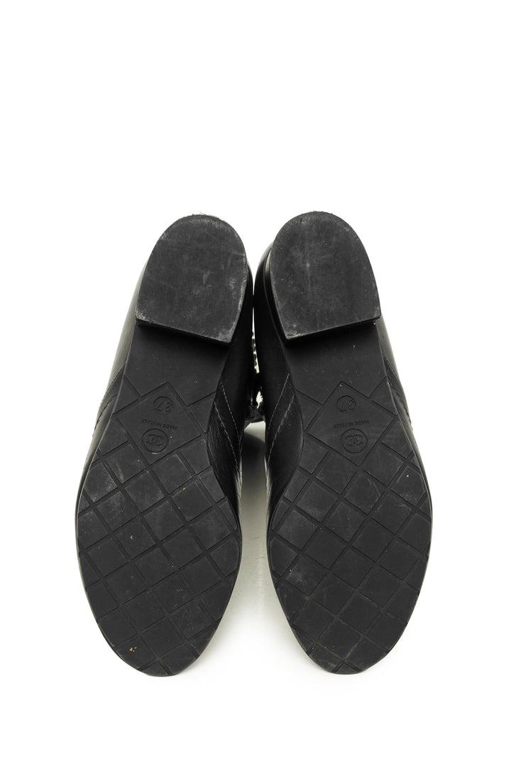 Chanel Size 37 Knee High Chain Detail Boots