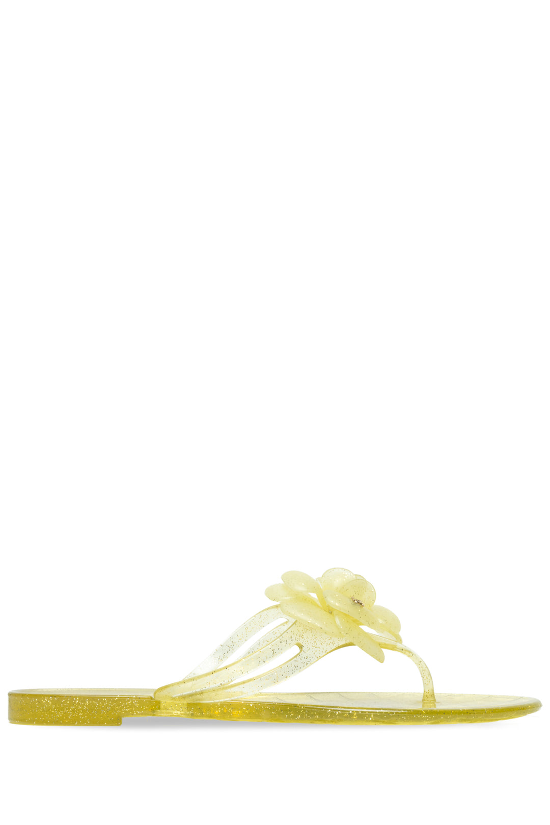 Chanel Size 39 Jelly Camellia Glitter Thong  Sandals