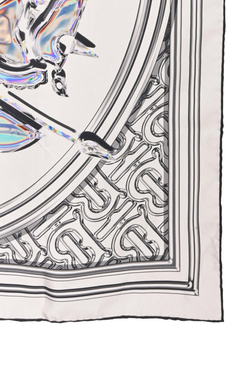 Burberry Metallic Montage Print Silk Scarf