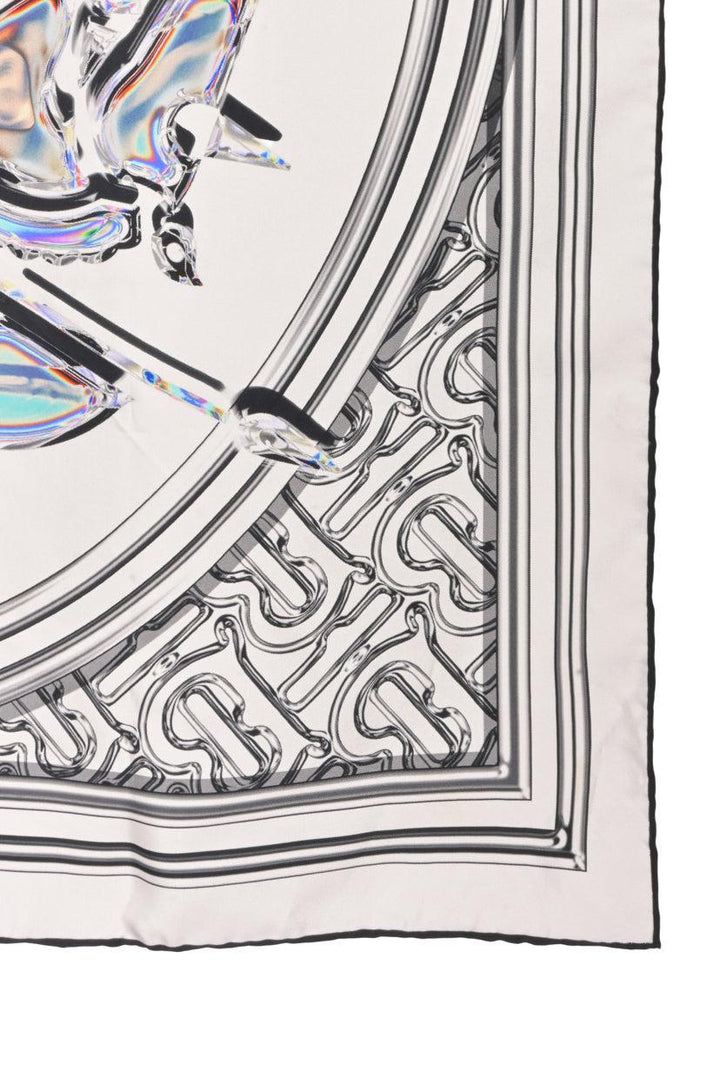 Burberry Metallic Montage Print Silk Scarf