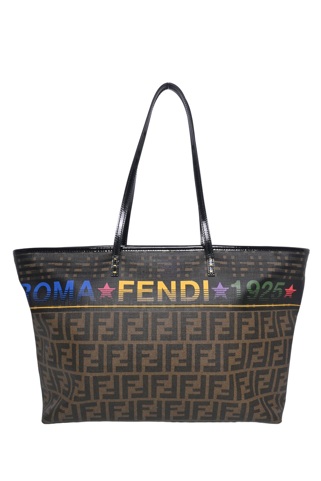 Fendi Coated Canvas Zucca Roma 1925 Roll Tote