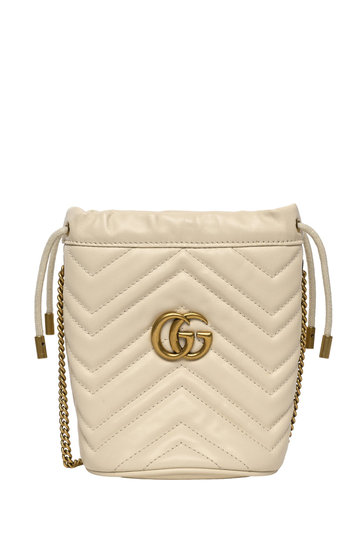 Gucci Chevron Quilted Mini Marmont Bucket Bag