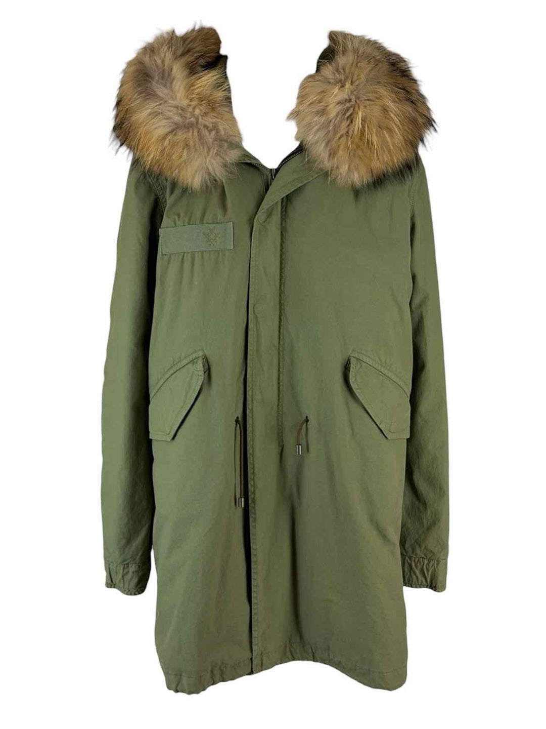 Mr & Mrs Italy Size L Fur Trim Hood Cotton Parka Coat