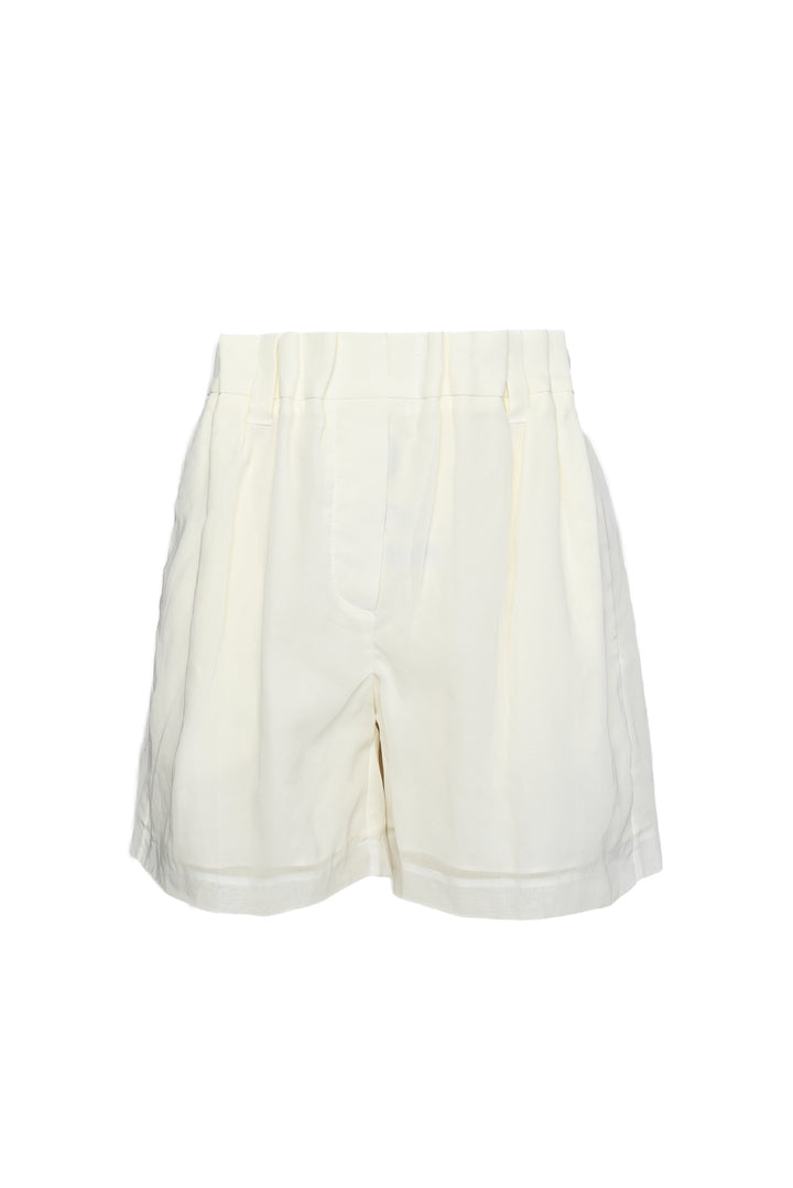 Brunello Cucinelli Size 2 Pleated Sheer Overlay Shorts