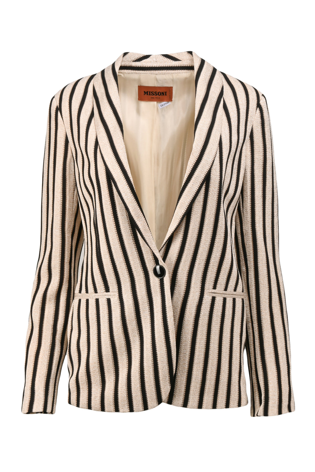 Missoni Size 42 Metallic Striped Knit Blazer