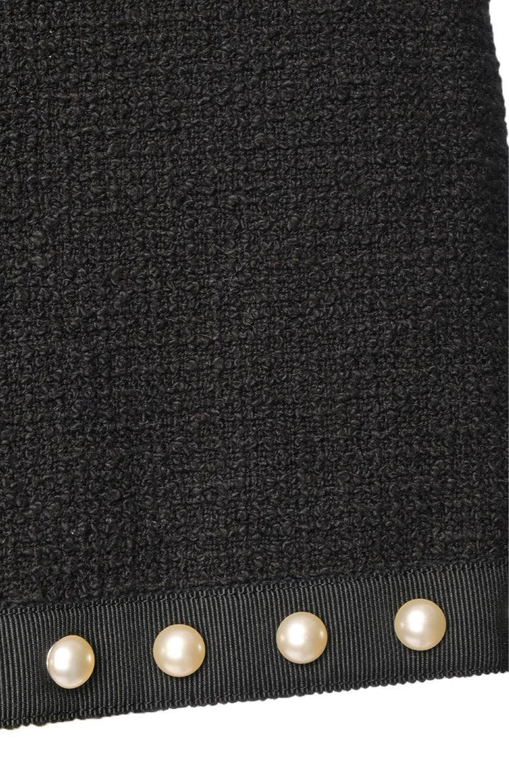 Chanel Size 38 Faux Pearl Tweed Pleated Mini Skirt