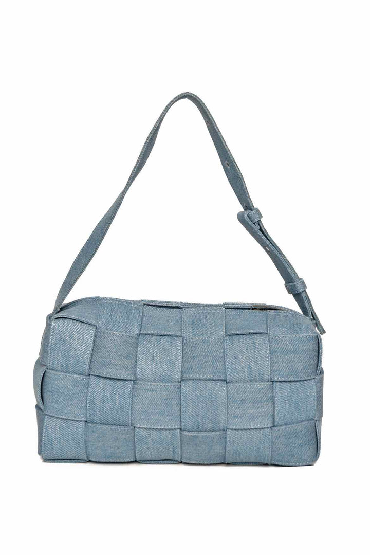 Bottega Veneta Denim Maxi Intrecciato Brick Cassette Shoulder Bag