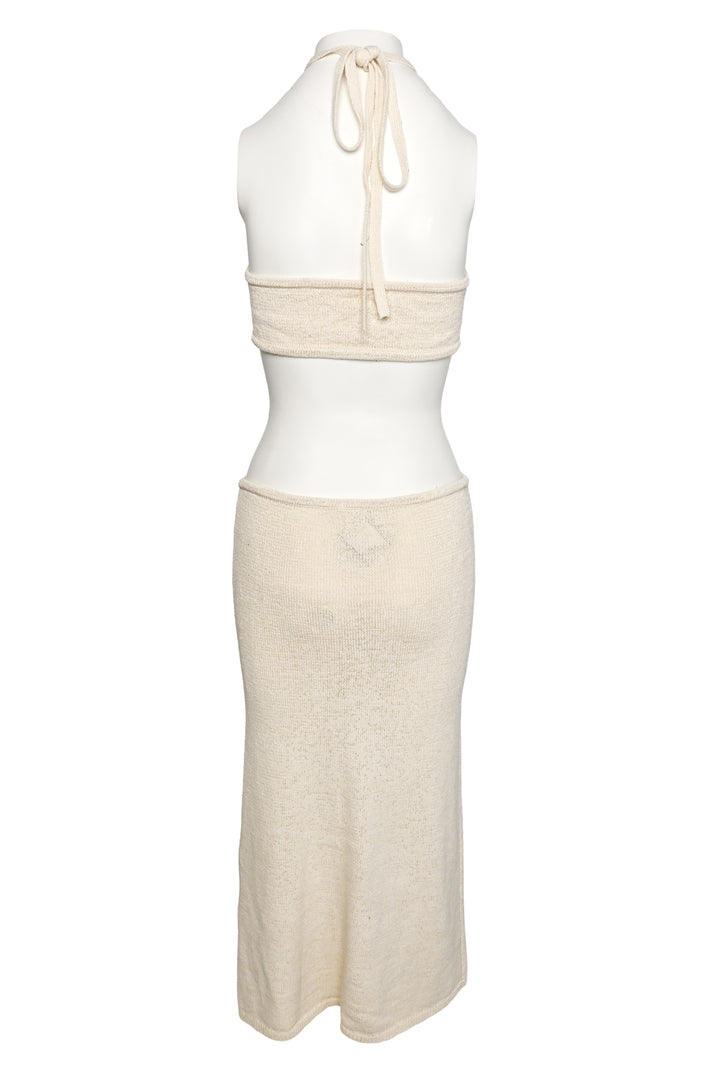 Cult Gaia Size M Halter Cutout Knit Dress