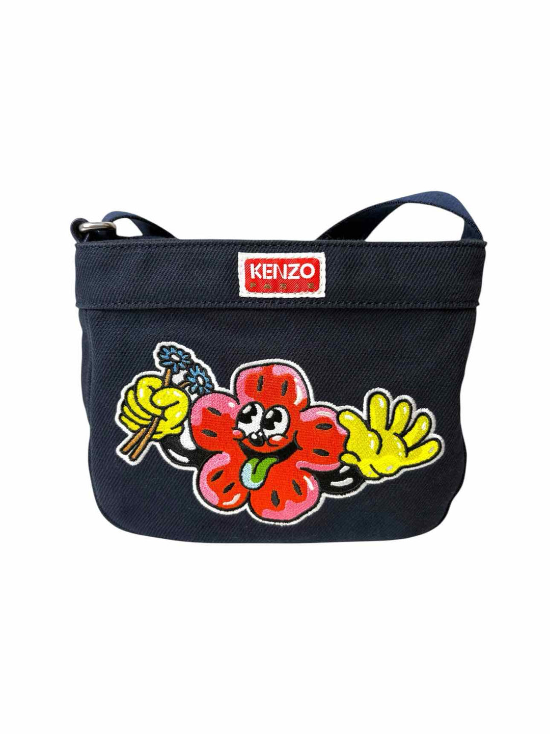 Kenzo Embroidered Logo Cotton Crossbody  Purse