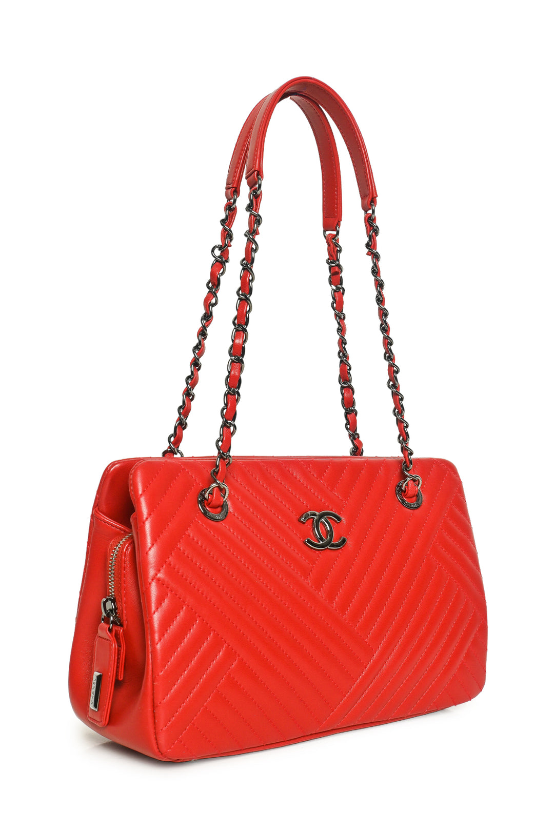 Chanel 2015-2016 Lambskin Quilted CC Crossing Shopping Tote