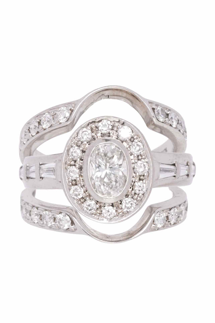 Mappins Size 6.25 10K White Gold & Diamonds Bridal Set Rings