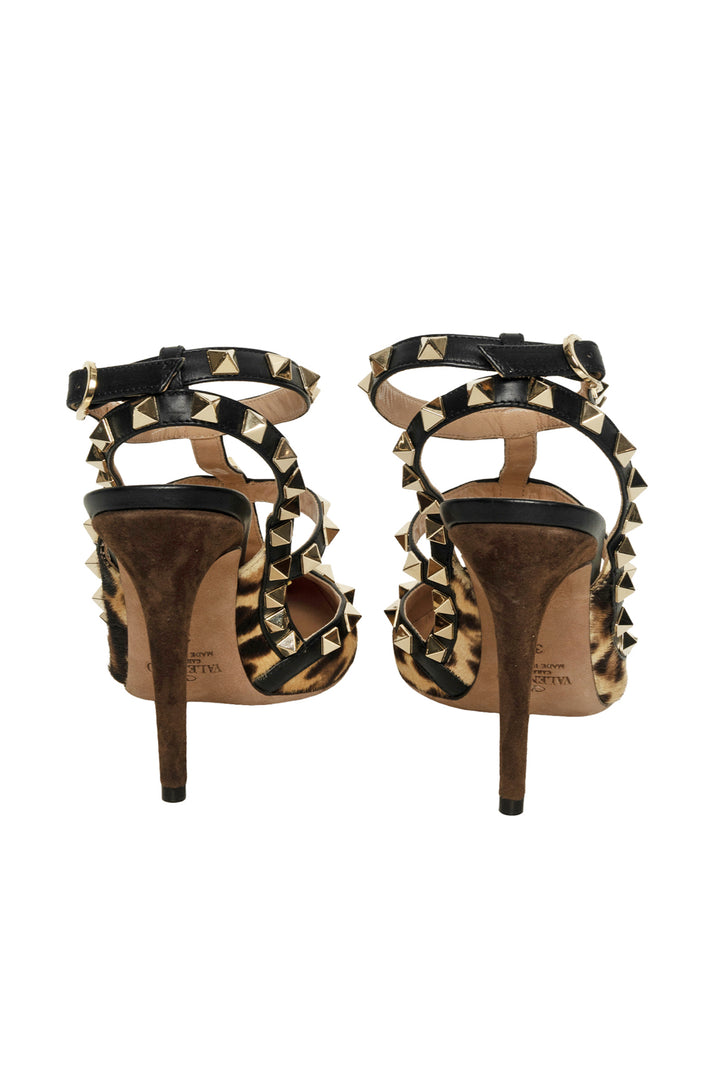 Valentino Size 35 Rockstud Pony-Effect Calfskin Pumps