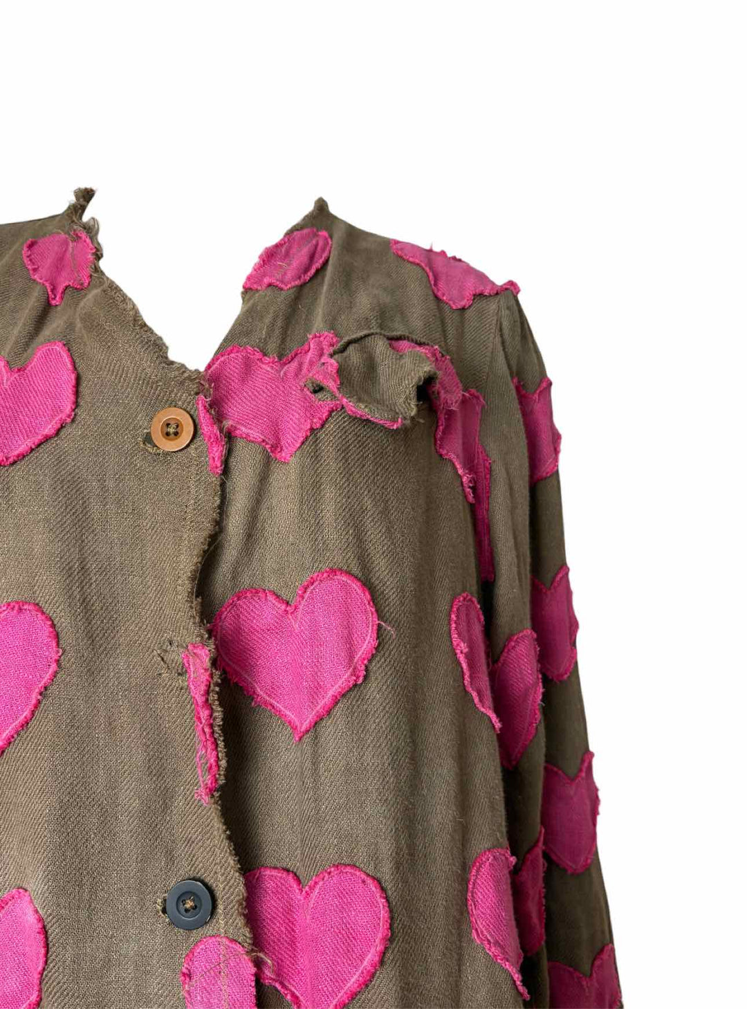 Magnolia Pearl Size OS Emery Linen Heart Pattern Coat