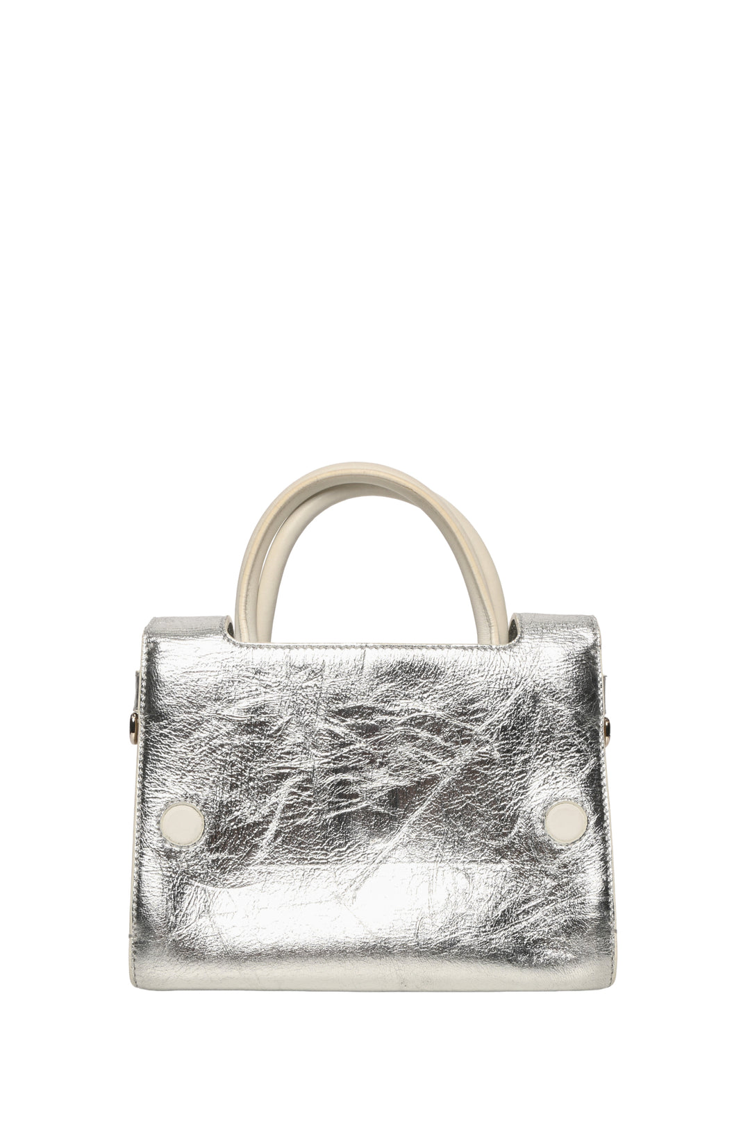Dior Silver Crinkle Leather Diorever Mini Top Handle Bag