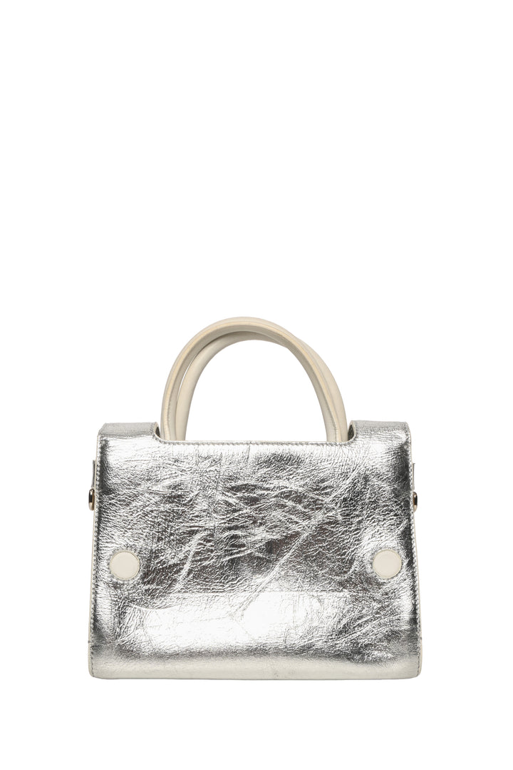 Dior Silver Crinkle Leather Diorever Mini Top Handle Bag